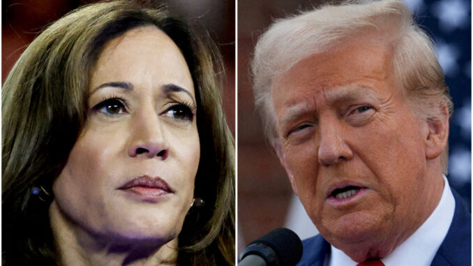 FILE PHOTO: U.S. Vice President Kamala Harris and former U.S. President Donald Trump in combo photograph