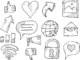 Hand-drawn social media icons